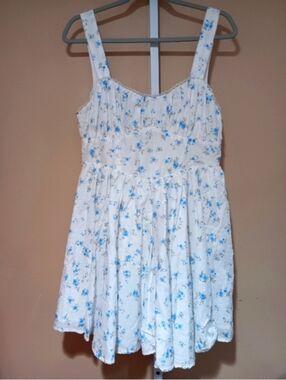 Altard State White Dress with Blue Floral Print